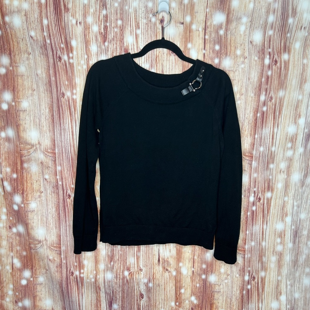 Lauren Ralph Lauren Sweater with Round Neck Bit Collar Size Large Women’s